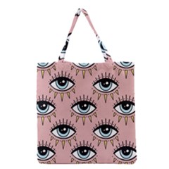 Eyes Pattern Grocery Tote Bag by Valentinaart