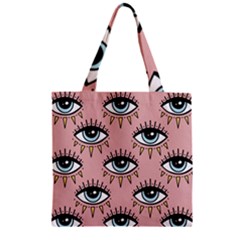 Eyes Pattern Zipper Grocery Tote Bag by Valentinaart