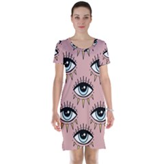 Eyes Pattern Short Sleeve Nightdress