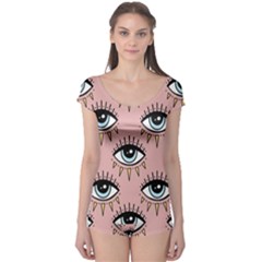 Eyes Pattern Boyleg Leotard 