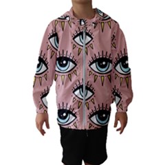 Eyes Pattern Kids  Hooded Windbreaker