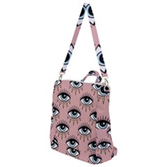 Eyes Pattern Crossbody Backpack by Valentinaart