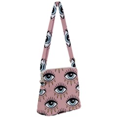 Eyes Pattern Zipper Messenger Bag by Valentinaart