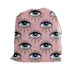 Eyes Pattern Drawstring Pouch (xxl) by Valentinaart