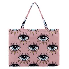 Eyes Pattern Zipper Medium Tote Bag by Valentinaart