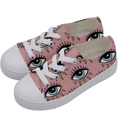 Eyes Pattern Kids  Low Top Canvas Sneakers by Valentinaart