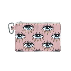 Eyes Pattern Canvas Cosmetic Bag (small) by Valentinaart