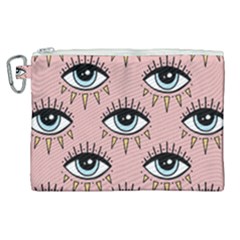 Eyes Pattern Canvas Cosmetic Bag (xl) by Valentinaart