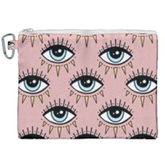 Eyes Pattern Canvas Cosmetic Bag (xxl) by Valentinaart