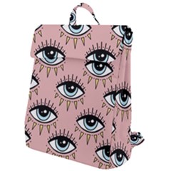 Eyes Pattern Flap Top Backpack by Valentinaart