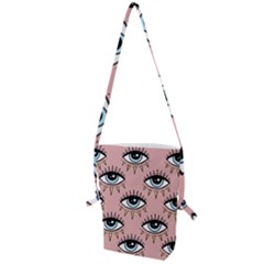 Eyes Pattern Folding Shoulder Bag by Valentinaart