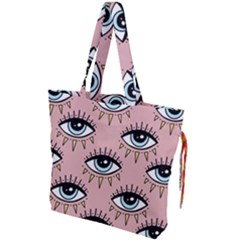 Eyes Pattern Drawstring Tote Bag by Valentinaart