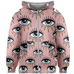 Eyes Pattern Kids  Zipper Hoodie Without Drawstring by Valentinaart