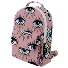 Eyes Pattern Flap Pocket Backpack (small) by Valentinaart