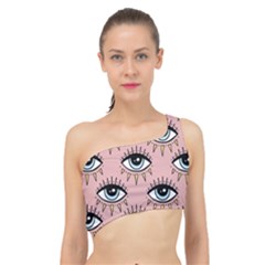 Eyes Pattern Spliced Up Bikini Top 