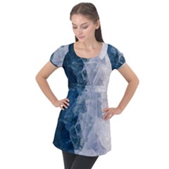 Blue mountains Puff Sleeve Tunic Top