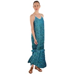 Turquoise Blue Ocean Cami Maxi Ruffle Chiffon Dress