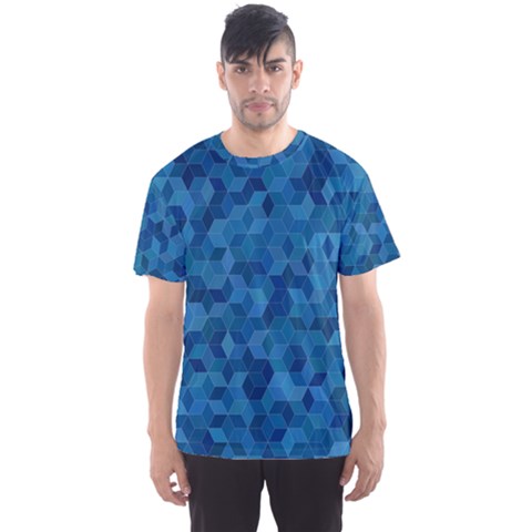 Blue Mosaic Men s Sports Mesh Tee by retrotoomoderndesigns