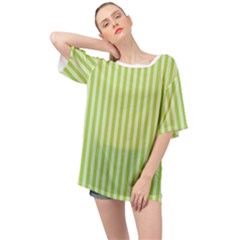 Lime Stripes Oversized Chiffon Top