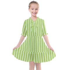 Lime Stripes Kids  All Frills Chiffon Dress