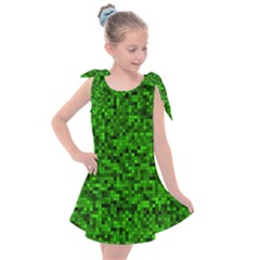 Green Mosaic Kids  Tie Up Tunic Dress by retrotoomoderndesigns