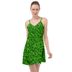 Green Mosaic Summer Time Chiffon Dress by retrotoomoderndesigns