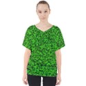 Green Mosaic V-Neck Dolman Drape Top View1