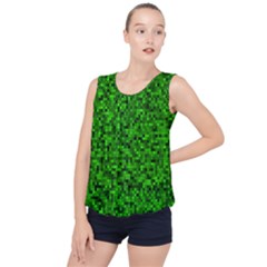 Green Mosaic Bubble Hem Chiffon Tank Top by retrotoomoderndesigns