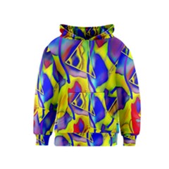 Yellow Triangles Abstract Kids  Pullover Hoodie by bloomingvinedesign