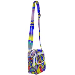 Yellow Triangles Abstract Shoulder Strap Belt Bag