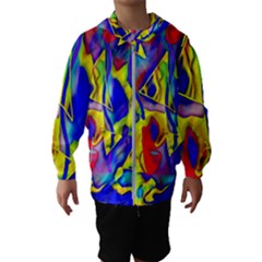 Yellow Triangles Abstract Kids  Hooded Windbreaker by bloomingvinedesign