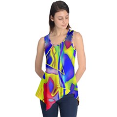 Yellow Triangles Abstract Sleeveless Tunic by bloomingvinedesign