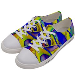 Yellow Triangles Abstract Women s Low Top Canvas Sneakers by bloomingvinedesign