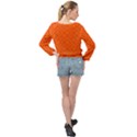 Orange Maze Banded Bottom Chiffon Top View2