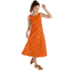 Orange Maze Summer Maxi Dress