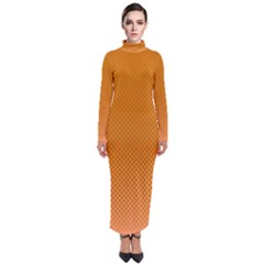 Orange Dotted Grid Turtleneck Maxi Dress by retrotoomoderndesigns