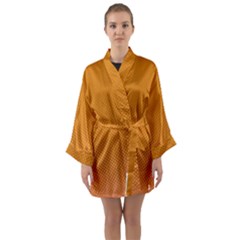 Orange Dotted Grid Long Sleeve Satin Kimono by retrotoomoderndesigns