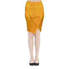 Sunshine Orange Midi Wrap Pencil Skirt by retrotoomoderndesigns