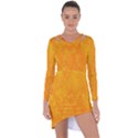 Sunshine Orange Asymmetric Cut-Out Shift Dress View1