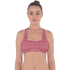 Red White Stars Cross Back Hipster Bikini Top 