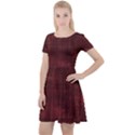 Red Grunge Cap Sleeve Velour Dress  View1