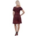 Red Grunge Cap Sleeve Velour Dress  View2