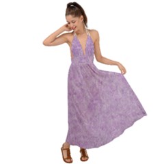 Lavender Elegance Backless Maxi Beach Dress