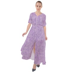 Lavender Elegance Waist Tie Boho Maxi Dress