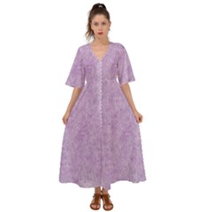 Lavender Elegance Kimono Sleeve Boho Dress