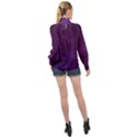 Purple Grunge High Neck Long Sleeve Chiffon Top View2