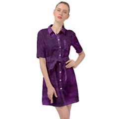 Purple Grunge Belted Shirt Dress by retrotoomoderndesigns