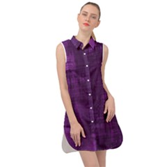 Purple Grunge Sleeveless Shirt Dress by retrotoomoderndesigns