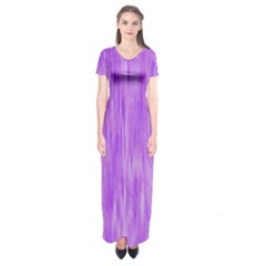 Purple Lavender Splash Short Sleeve Maxi Dress by retrotoomoderndesigns