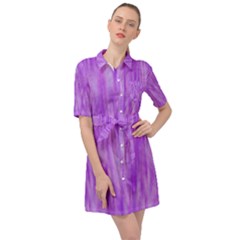 Purple Lavender Splash Belted Shirt Dress by retrotoomoderndesigns